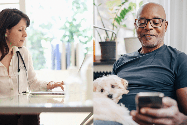 Easy-to-use software Patient and doctor communicating on mobile